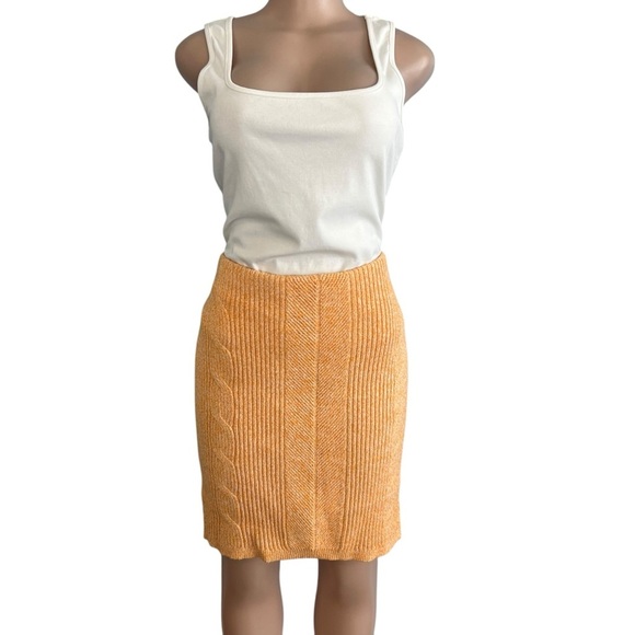 3/$30 🍂 Express Light Orange Knit Ribbed Skirt - Picture 3 of 10
